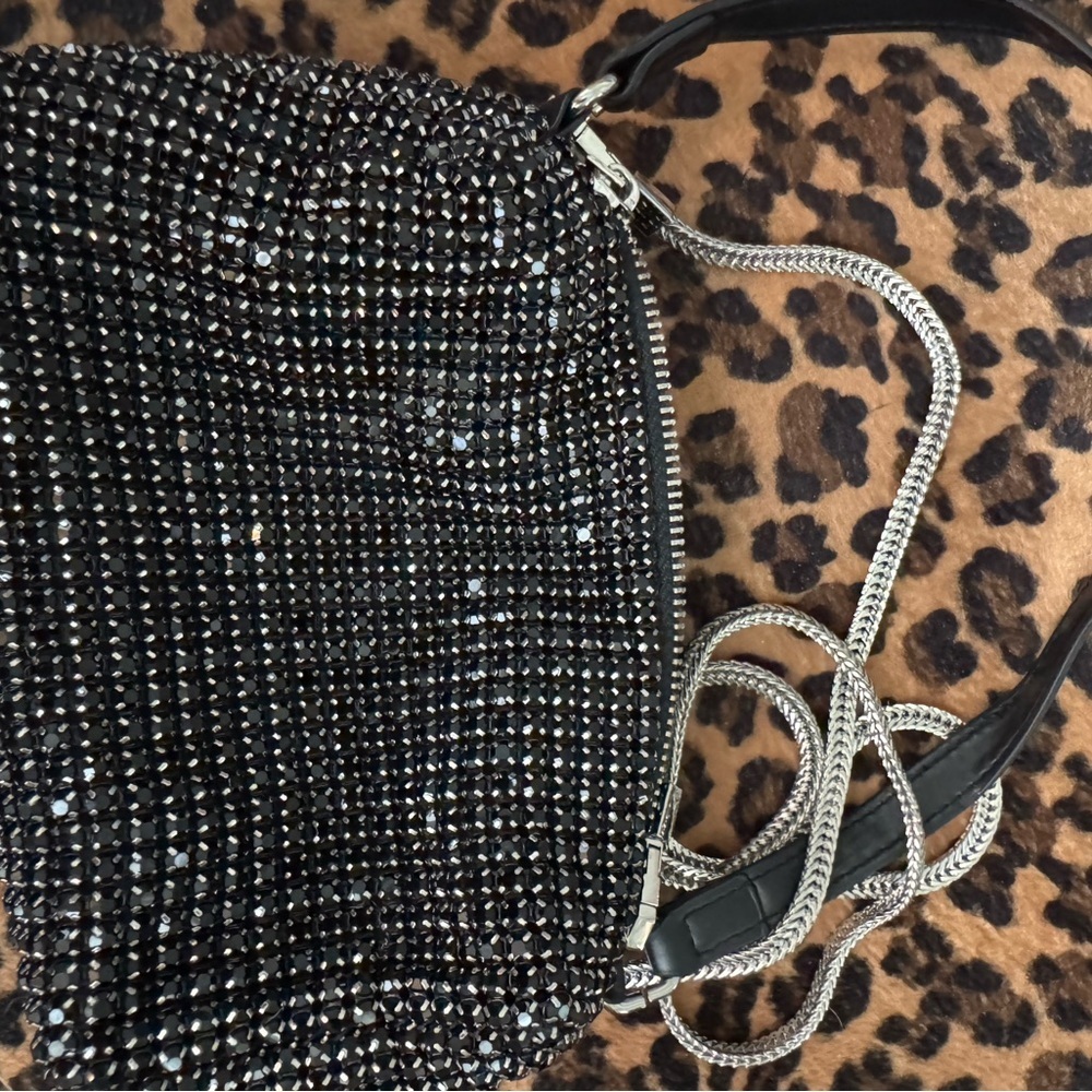 Black Rhinestone Grunge Crossbody Luxury Bag - Picture 5 of 5